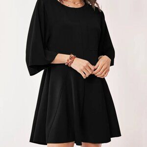 Davi & Dani Solid Draped Sleeve Ties Back Skort Romper